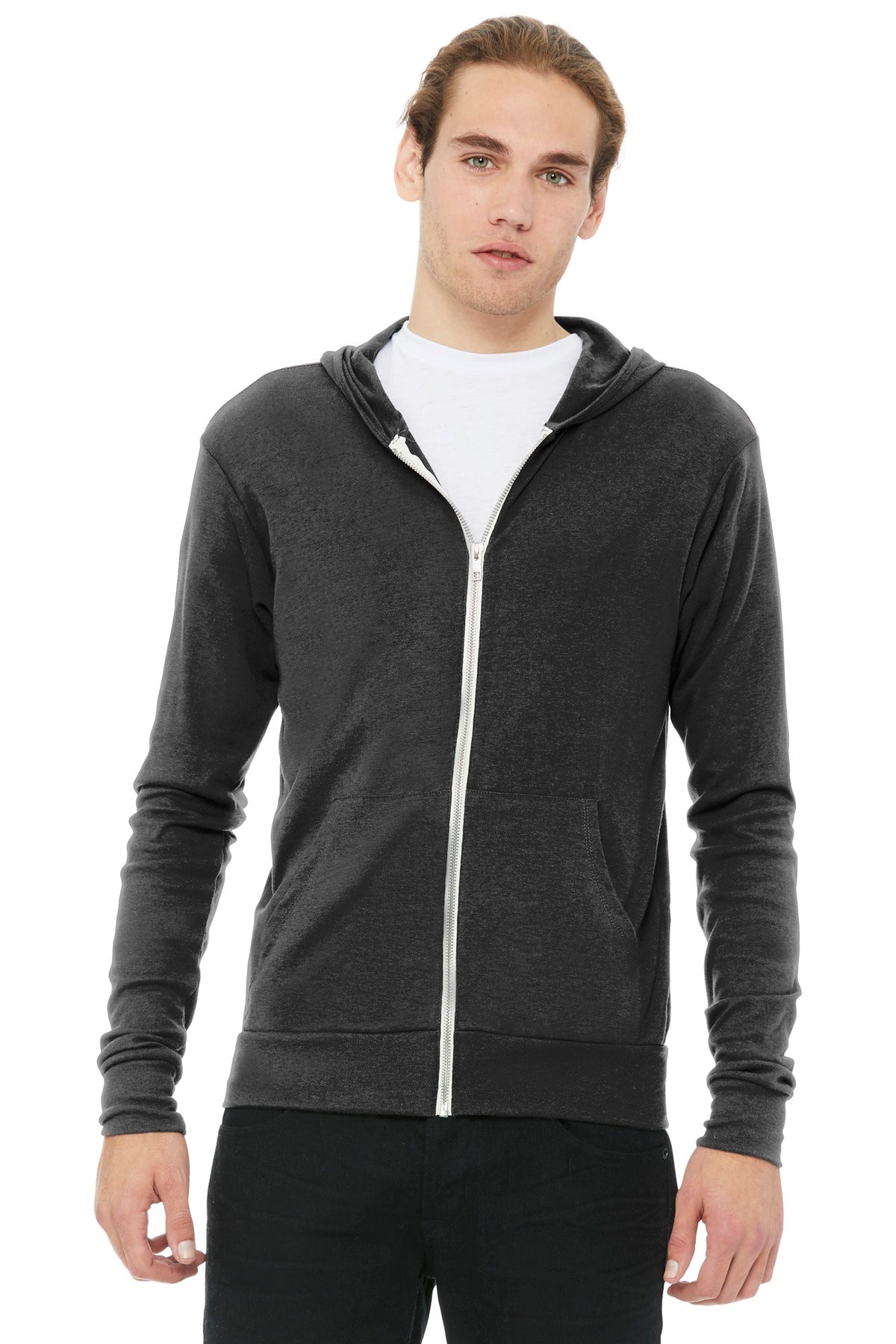 BELLA+CANVAS   Unisex Triblend Full-Zip Lightweight Hoodie. BC3939