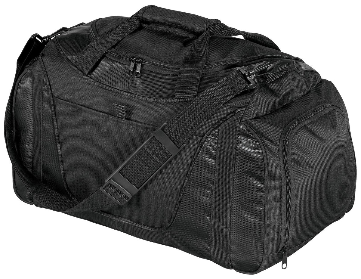 Port Authority - Small Two-Tone Duffel. BG1040 - Black/Black