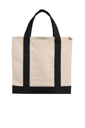 Port Authority Cotton Canvas Two-Tone Tote BG429 - Natural/Deep Black