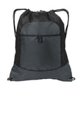 Port Authority Pocket Cinch Pack. BG611 - Black/Deep Smoke