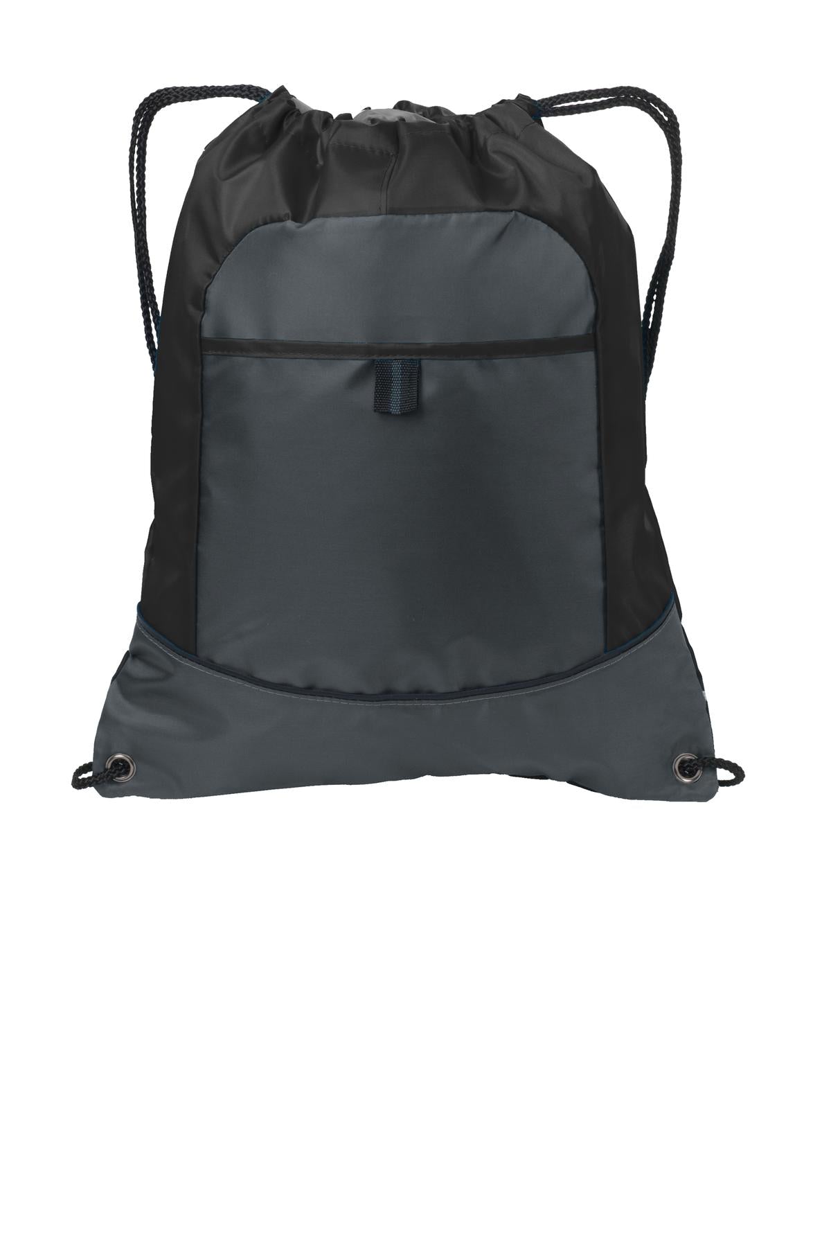 Port Authority Pocket Cinch Pack. BG611 - Black/Deep Smoke