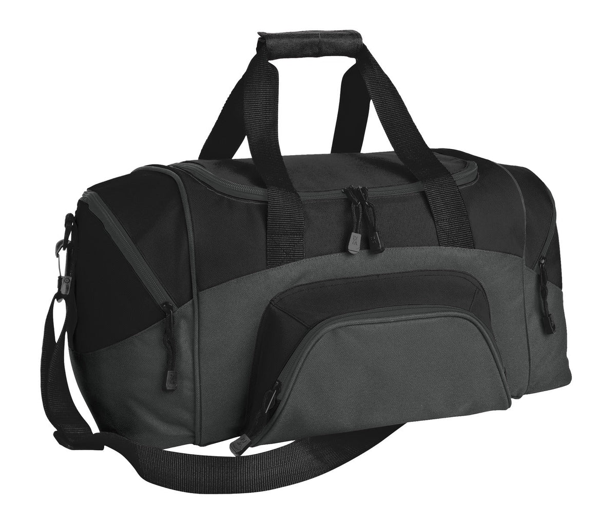 Port Authority - Small Colorblock Sport Duffel. BG990S - Black/Dark Charcoal