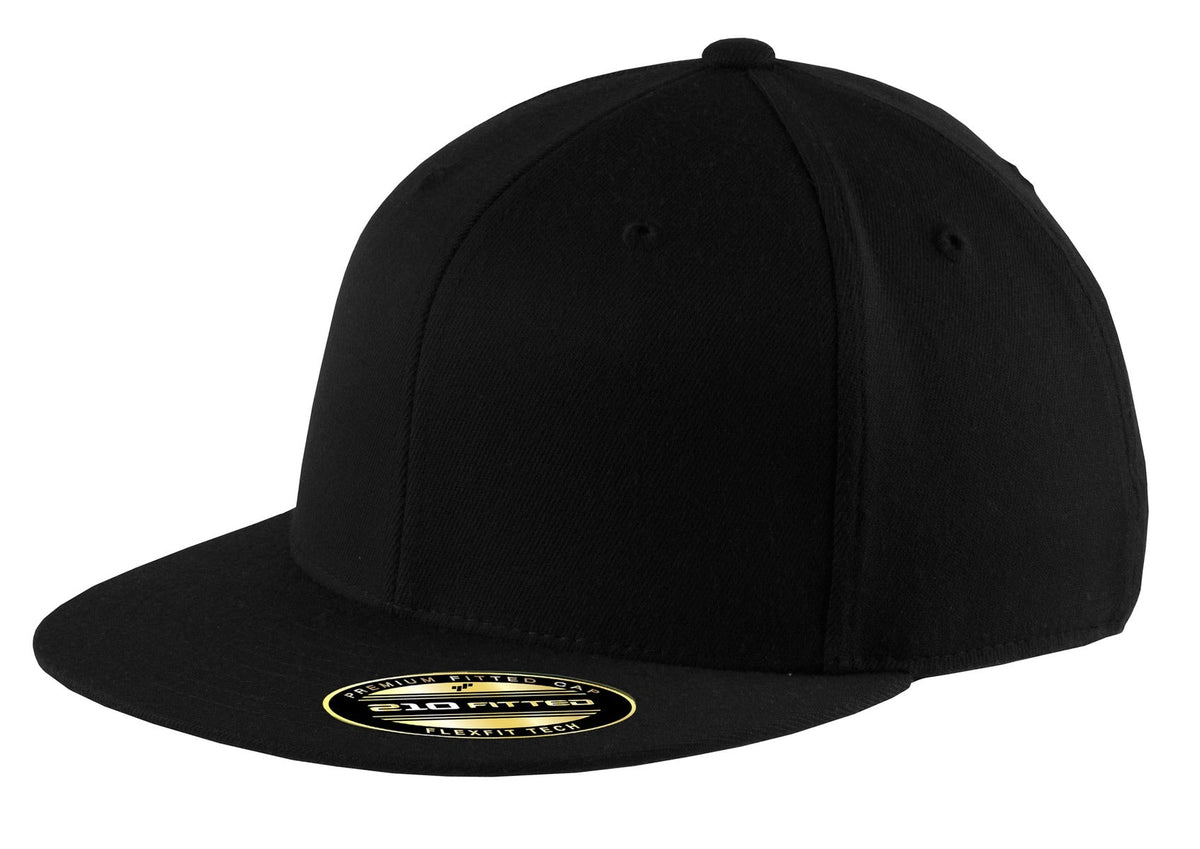 Port Authority Flexfit 210 Flat Bill Cap. C808 - Black