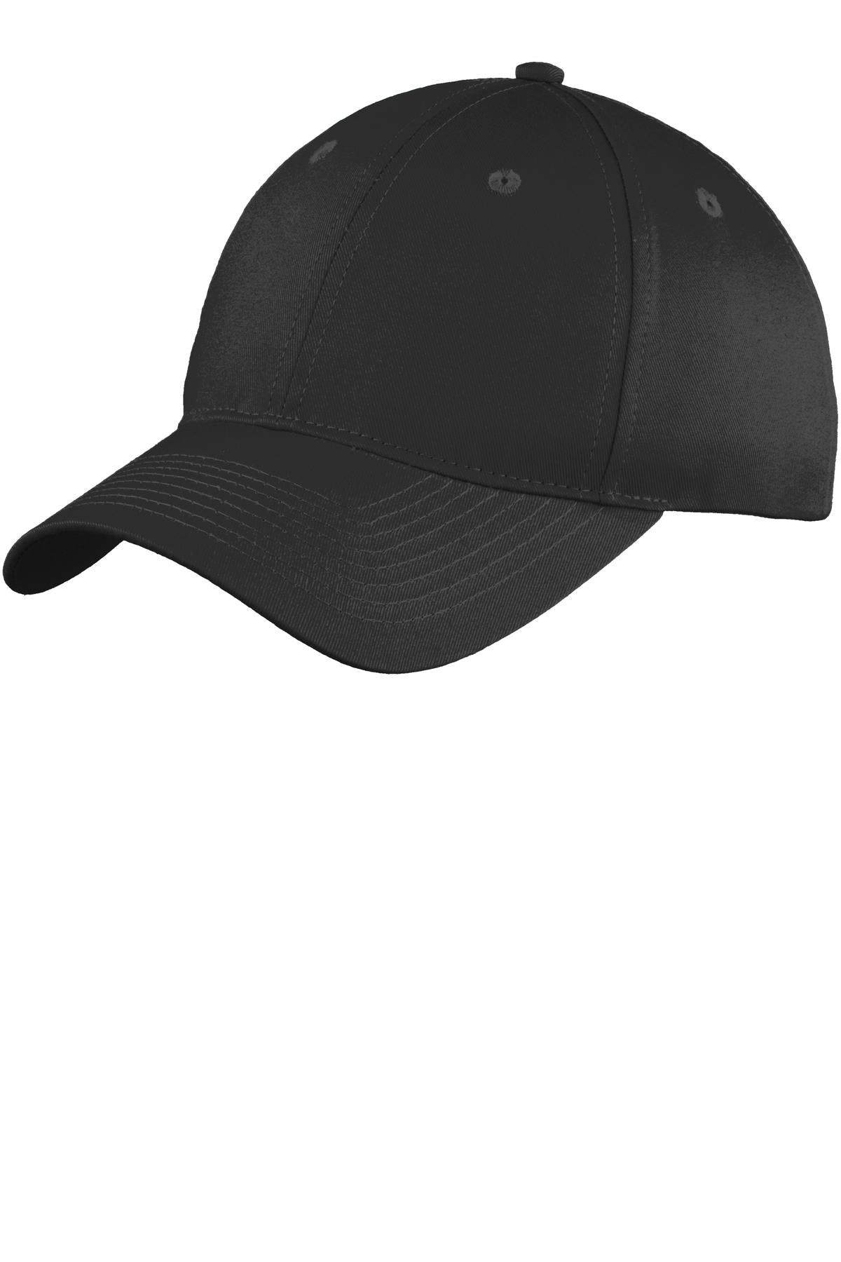 Port Authority Youth Six-Panel Unstructured Twill Cap. YC914 - Black