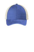 Port Authority Beach Wash Mesh Back Cap. C943 - Blue Moon/Stone