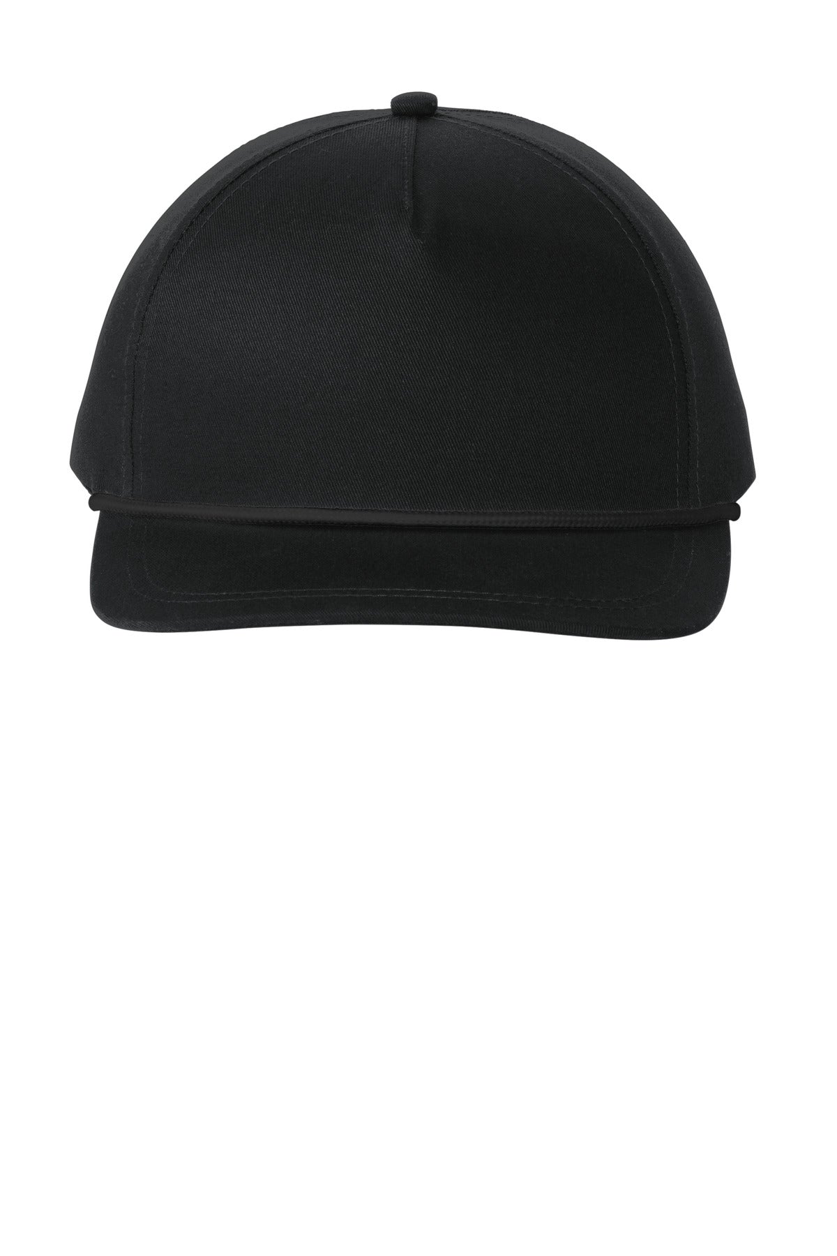 Port Authority Snapback Five-Panel Rope Cap C962 - Black/Black