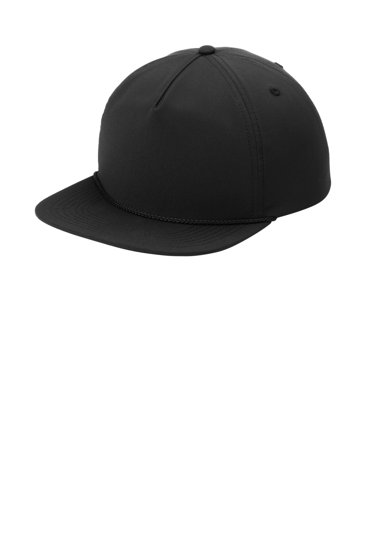 Port Authority 5-Panel Poly Rope Cap C981 - Black/Black