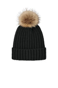 Port Authority Faux Fur Pom Beanie C990 - Deep Black