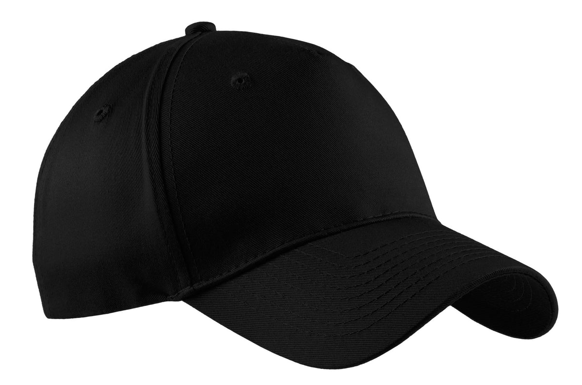 Port Authority Five-Panel Twill Cap. CP86 - Black