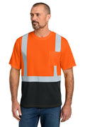CornerStone CS205 Class 2 Short Sleeve Mesh Blocked Tee - Safety Orange/Black