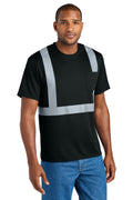 CornerStone CS206 Enhanced Visibility Segmented Tape Tee - Black