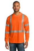 CornerStone CS208 Class 3 Long Sleeve Segmented Tape Tee - Safety Orange