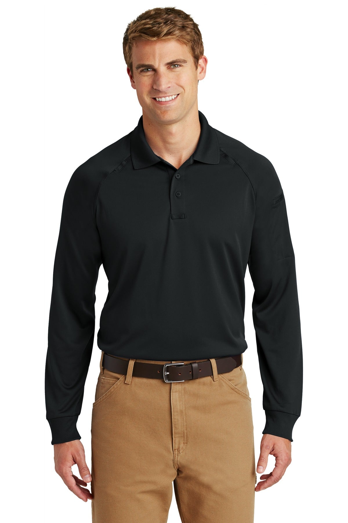 CornerStone - Select Long Sleeve Snag-Proof Tactical Polo. CS410LS - Black