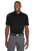 CornerStone Select Snag-Proof Two Way Colorblock Pocket Polo. CS416 - Black/Charcoal