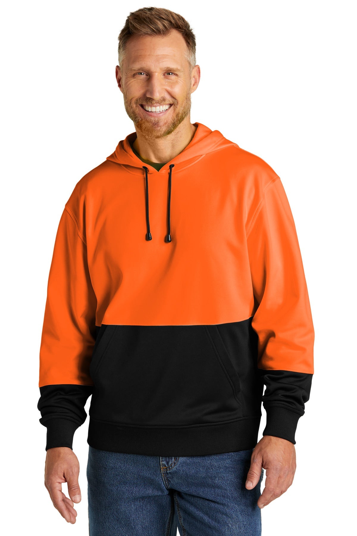CornerStone CSF01 Enhanced Visibility Fleece Pullover Hoodie - Safety Orange