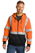 CornerStone CSF300 Class 3 Heavy-Duty Fleece Full-Zip Hoodie - Safety Orange