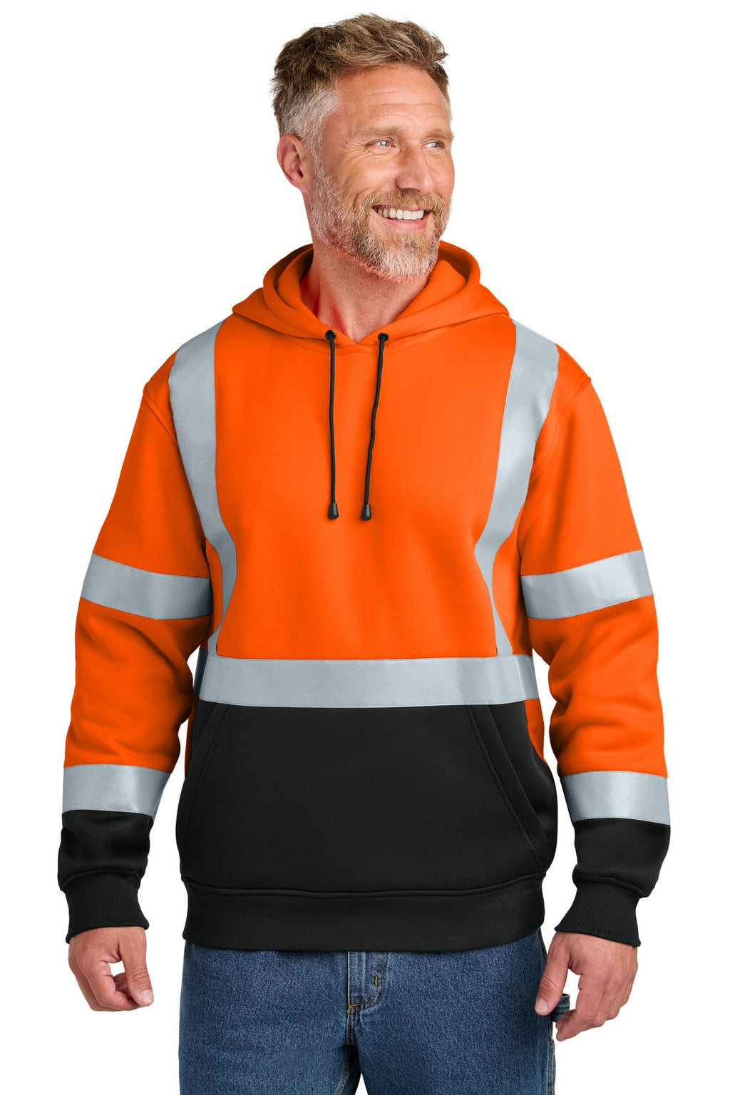 CornerStone CSF301 Class 3 Heavy-Duty Fleece Pullover Hoodie - Safety Orange