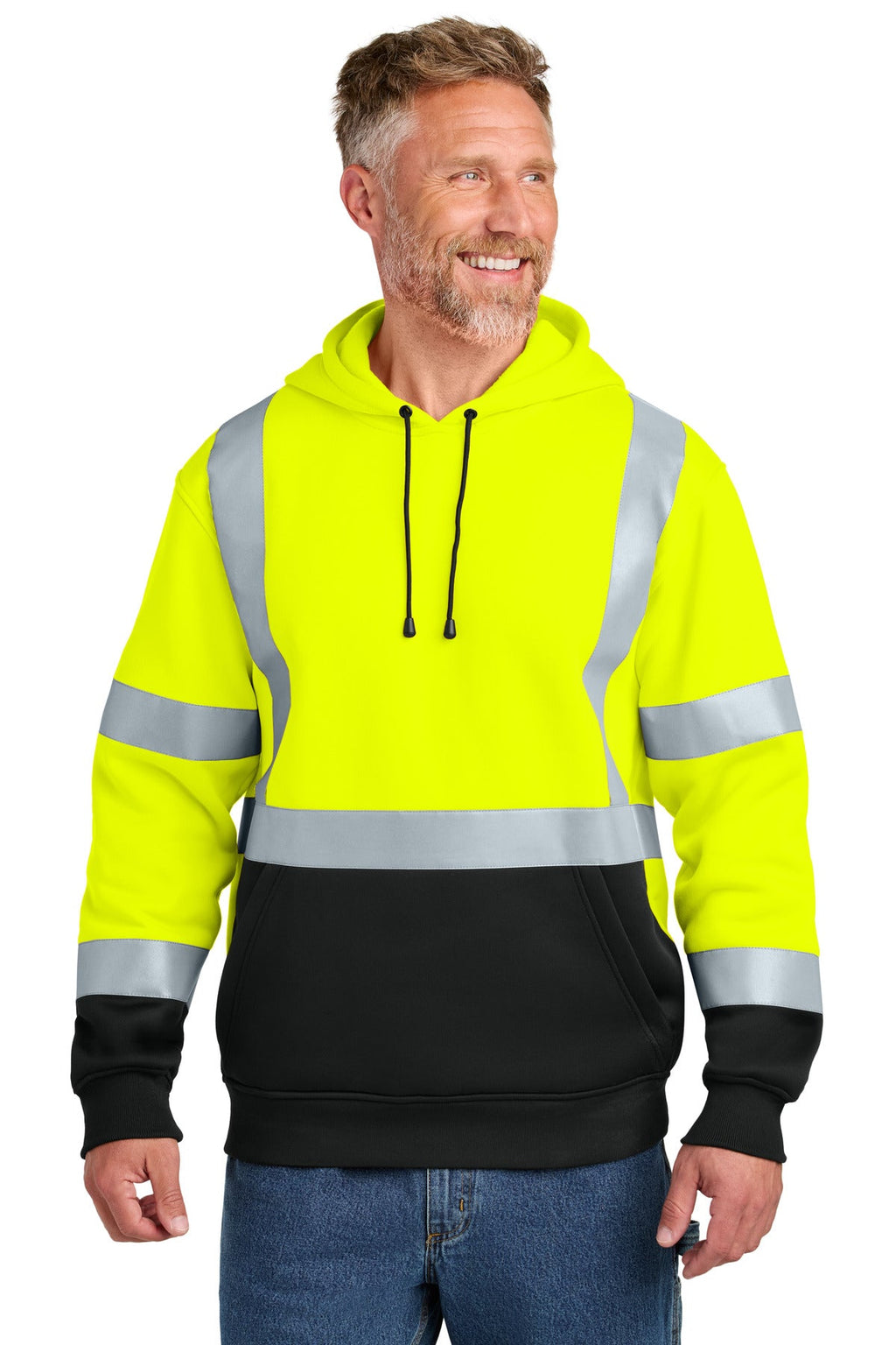CornerStone CSF301 Class 3 Heavy-Duty Fleece Pullover Hoodie - Safety Yellow