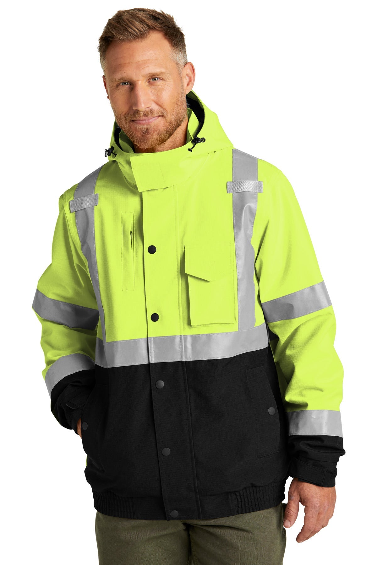CornerStone CSJ501 Class 3 Waterproof Insulated Ripstop Jacket - Safety Yellow
