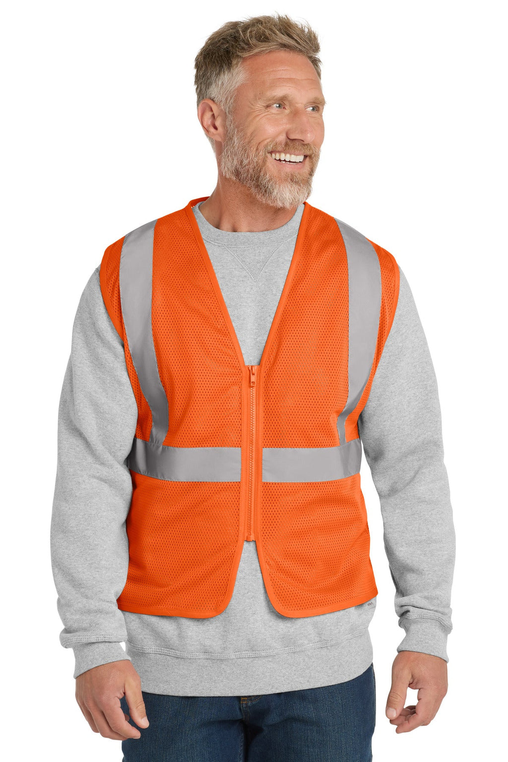 CornerStone CSV101 Class 2 Economy Mesh Zippered Vest - Safety Orange