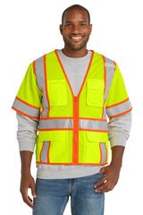 CornerStone   ANSI 107 Class 3 Surveyor Mesh Zippered Two-Tone Short Sleeve Vest. CSV106