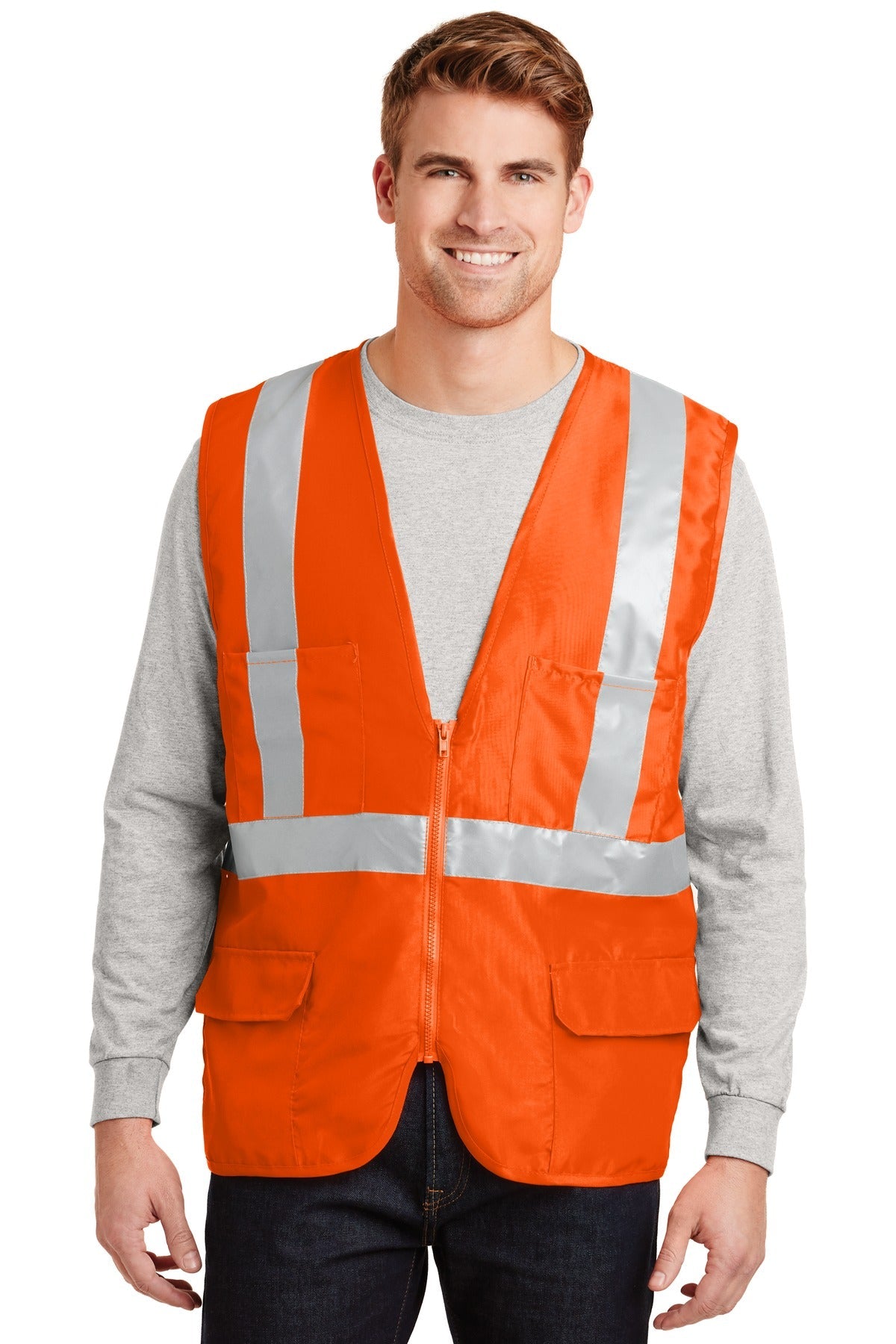 CornerStone - ANSI 107 Class 2 Mesh Back Safety Vest. CSV405 - Safety Orange