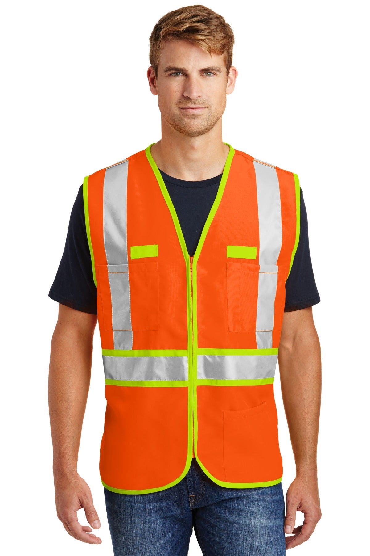 CornerStone - ANSI 107 Class 2 Dual-Color Safety Vest. CSV407 - Safety Orange