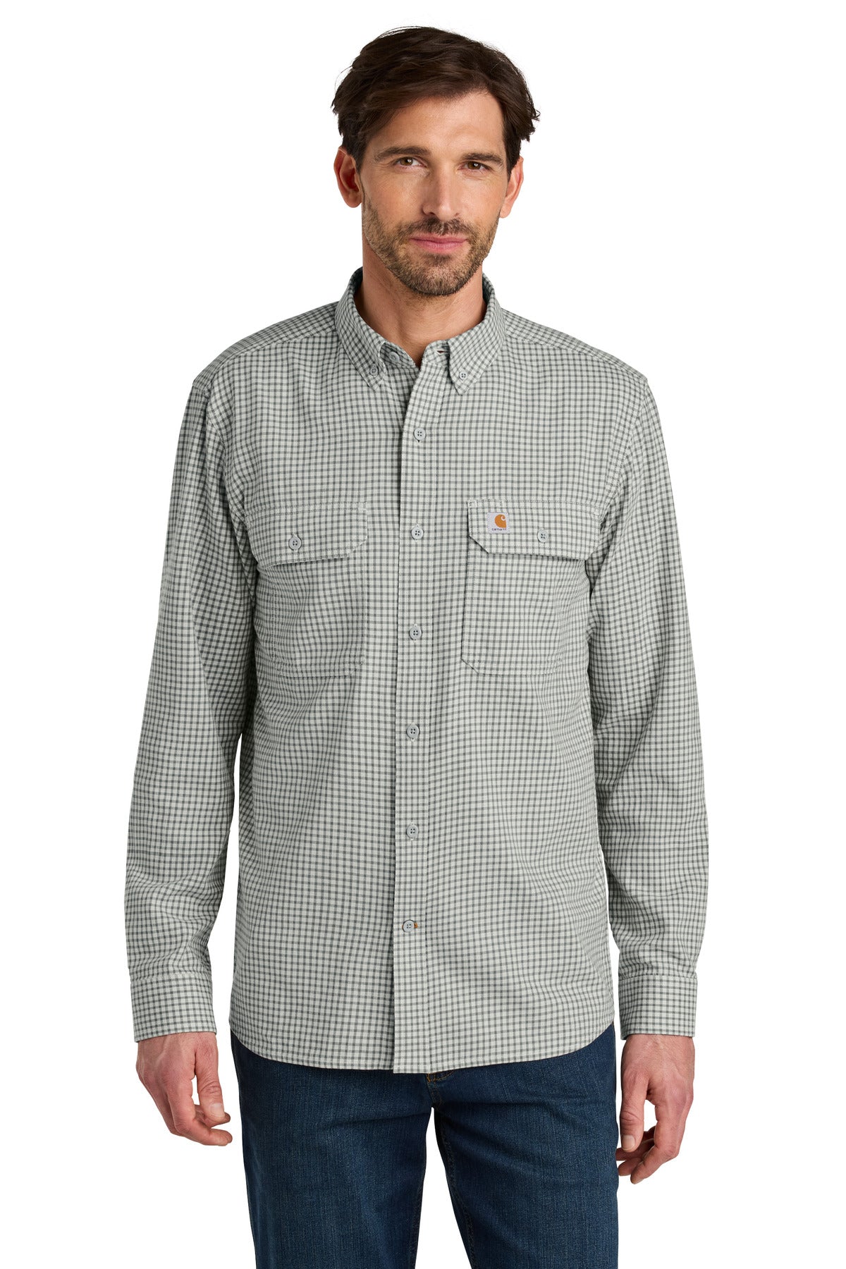 Carhartt Rugged Flex Plaid Long Sleeve Shirt CT107109 - Check Steel Malt
