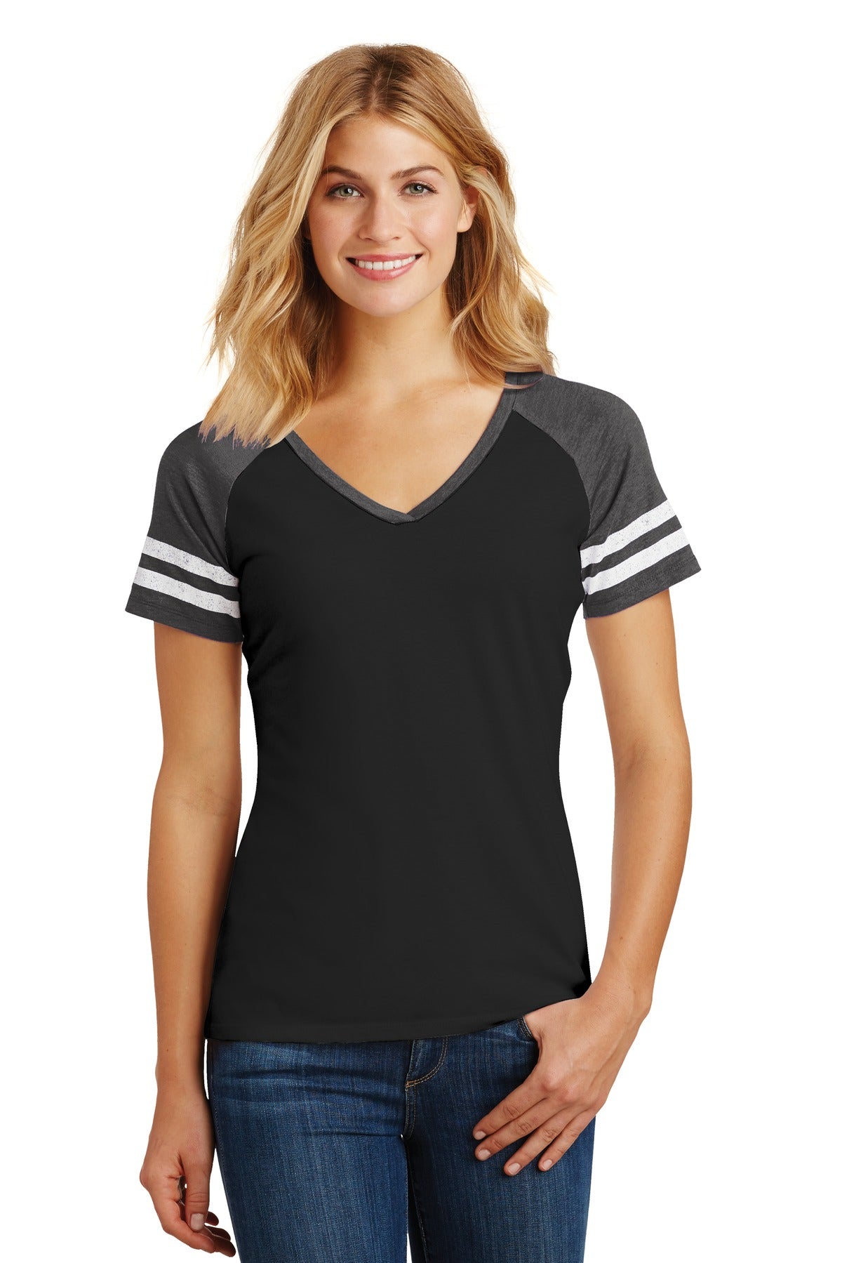 District   Women's Game V-Neck Tee. DM476