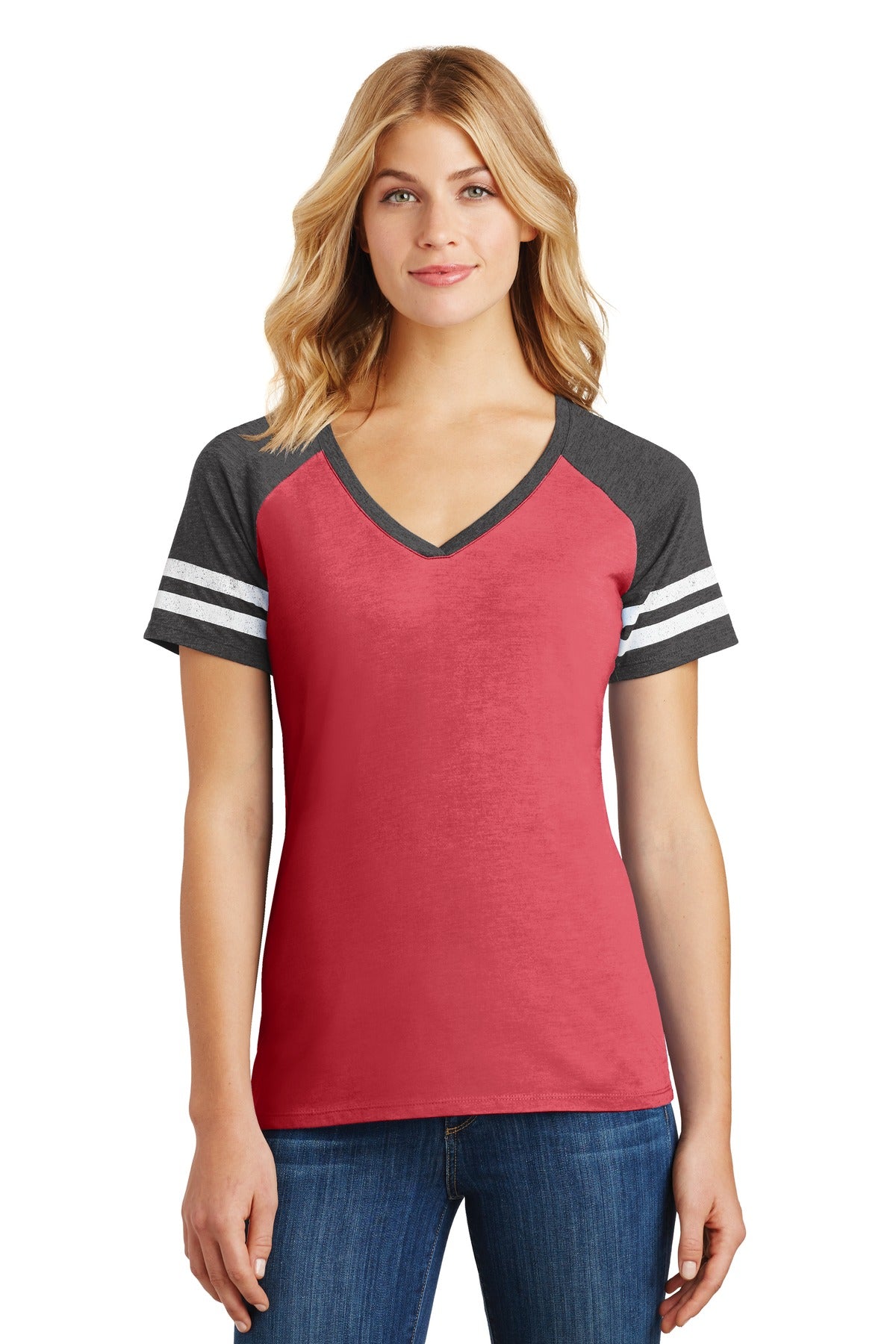 District   Women's Game V-Neck Tee. DM476