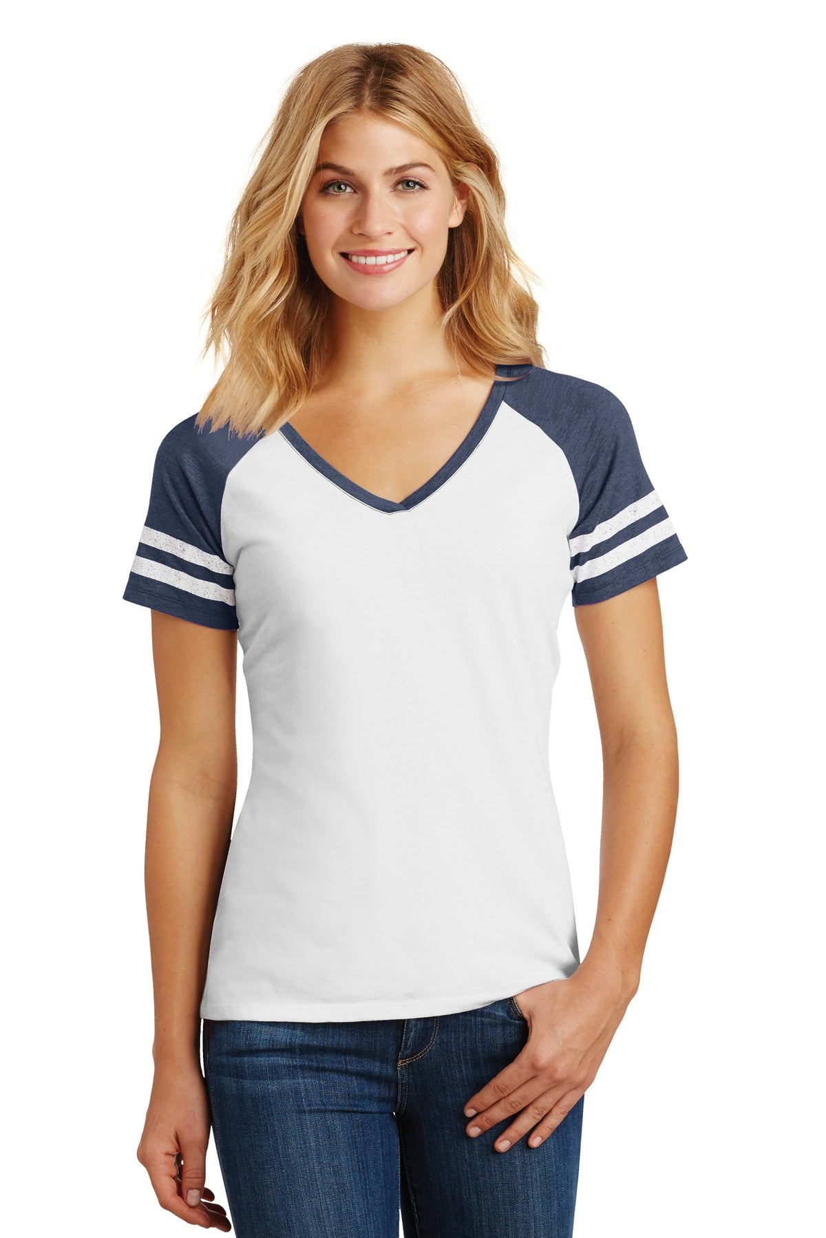 District   Women's Game V-Neck Tee. DM476