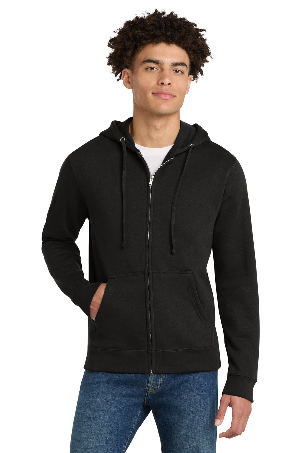District V.I.T. Fleece Full-Zip Hoodie DT6102 in Black