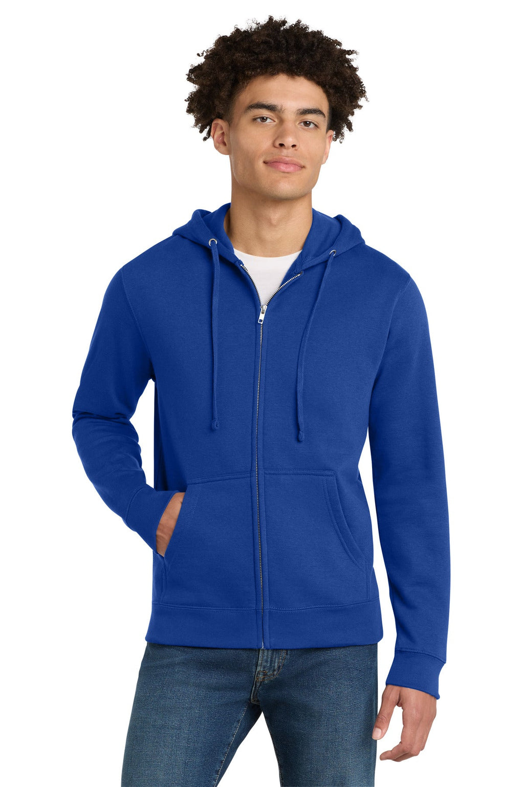 District V.I.T. Fleece Full-Zip Hoodie DT6102 in Deep Royal