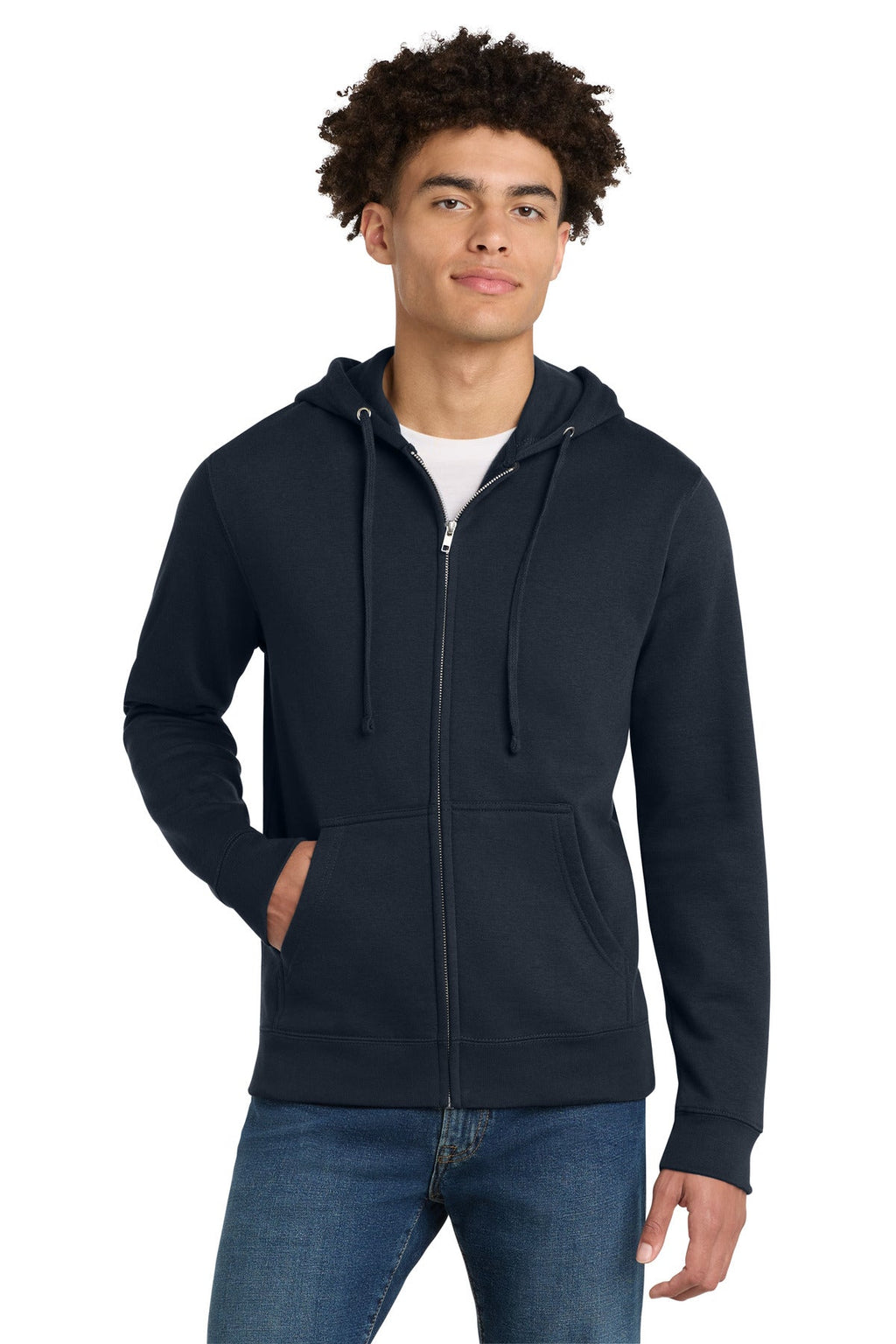 District V.I.T. Fleece Full-Zip Hoodie DT6102 in New Navy