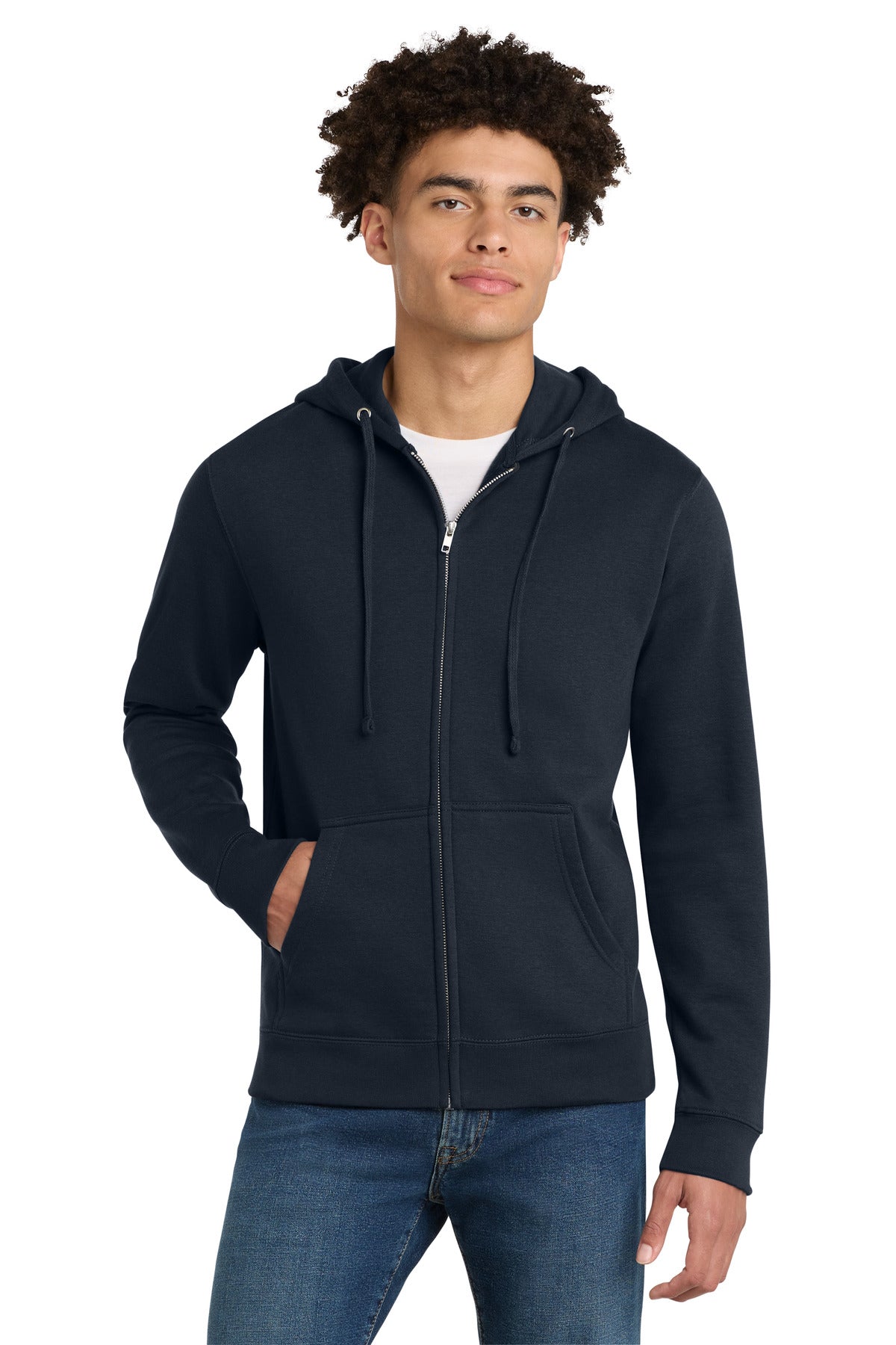 District V.I.T. Fleece Full-Zip Hoodie DT6102 in New Navy