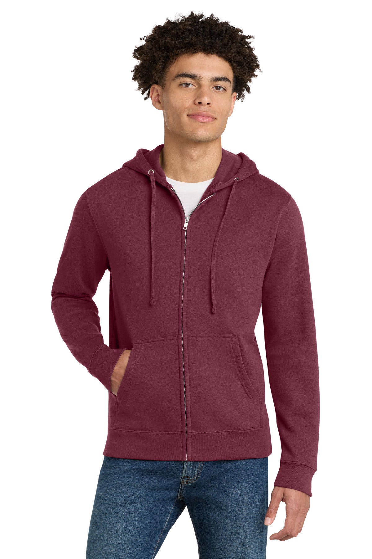 District V.I.T. Fleece Full-Zip Hoodie DT6102 in Plum