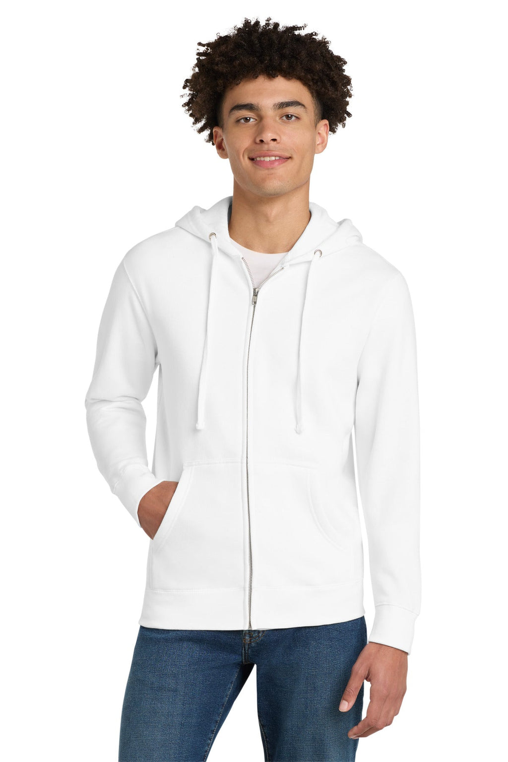 District V.I.T. Fleece Full-Zip Hoodie DT6102 in White