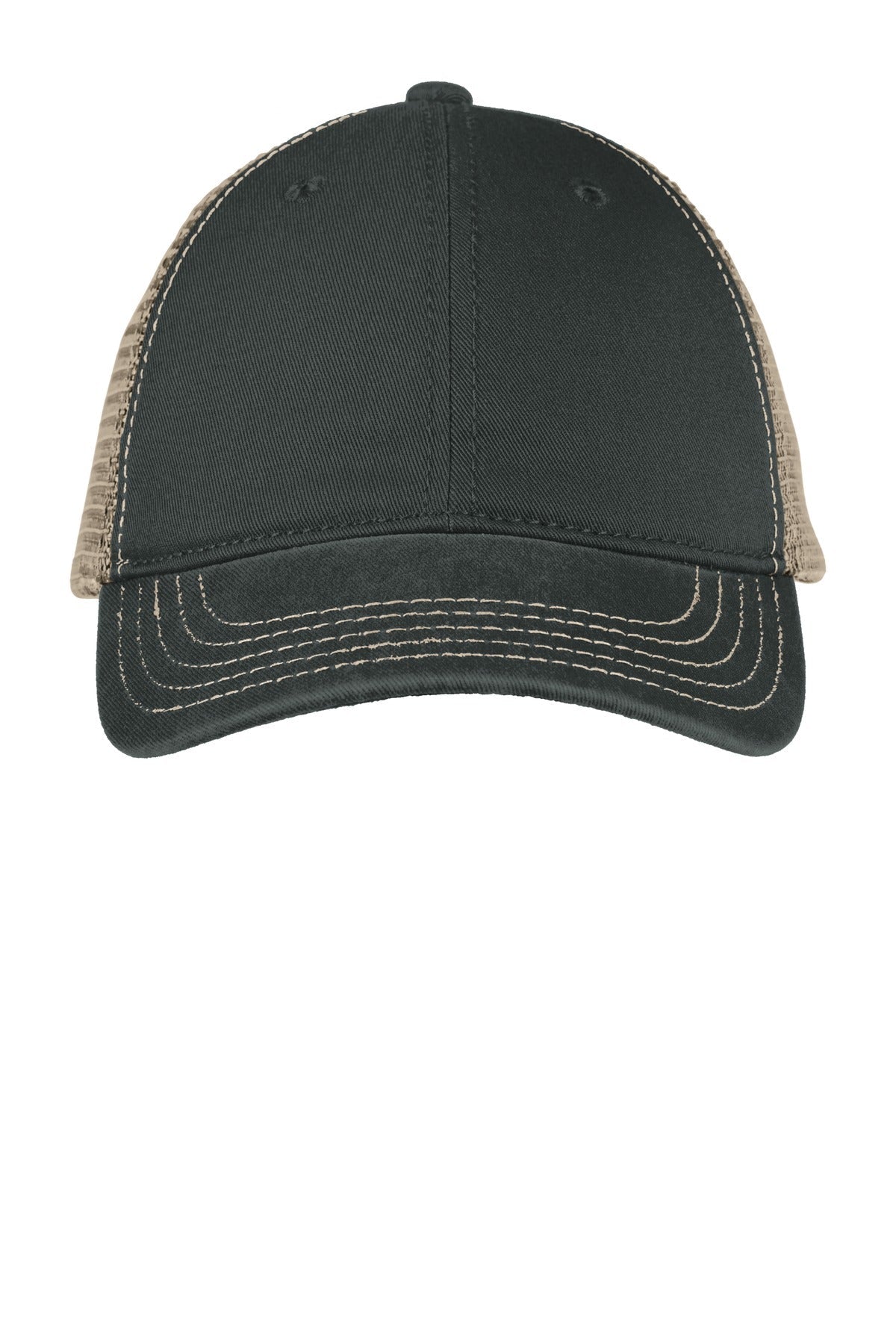 District Super Soft Mesh Back Cap. DT630 - Black/Khaki