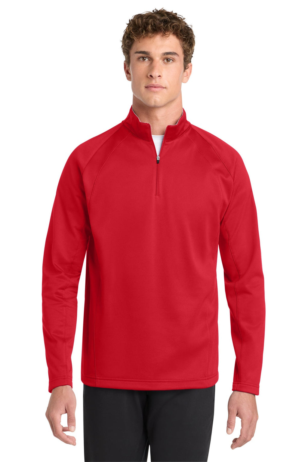 Sport-Tek Sport-Wick Fleece 1/4-Zip Pullover F243 in Deep Red/ Silver