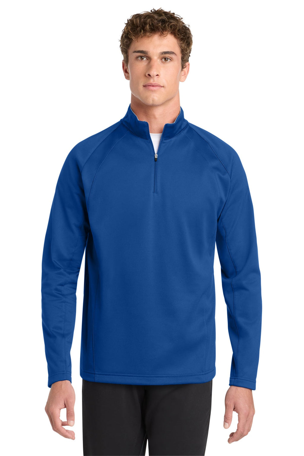 Sport-Tek Sport-Wick Fleece 1/4-Zip Pullover F243 in True Royal/ Silver