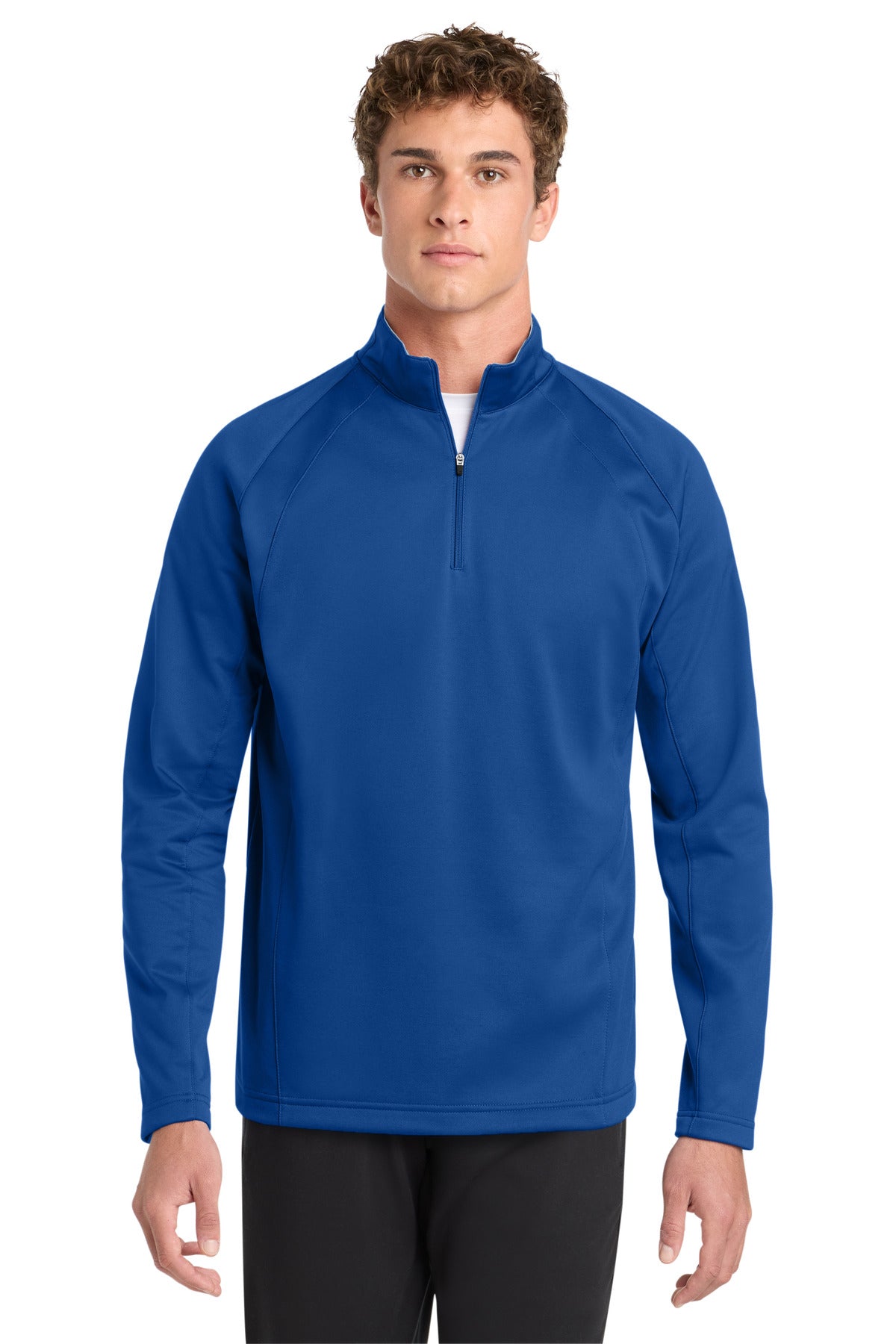 Sport-Tek Sport-Wick Fleece 1/4-Zip Pullover F243 in True Royal/ Silver