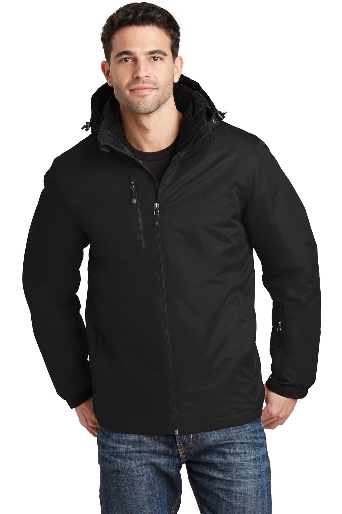 Port Authority Vortex Waterproof 3-in-1 Jacket. J332 - Black/Black