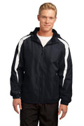 Sport-Tek Fleece-Lined Colorblock Jacket. JST81 - Black/White