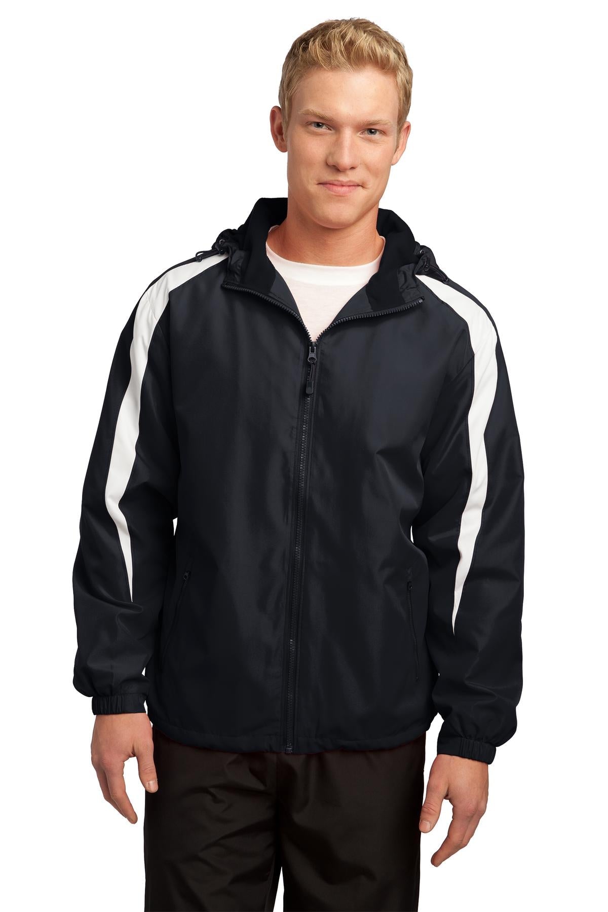 Sport-Tek Fleece-Lined Colorblock Jacket. JST81 - Black/White