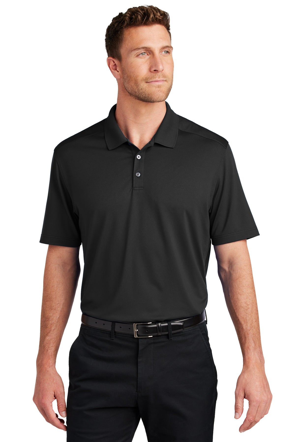 Port Authority City Stretch Flat Knit Polo K683 - Black