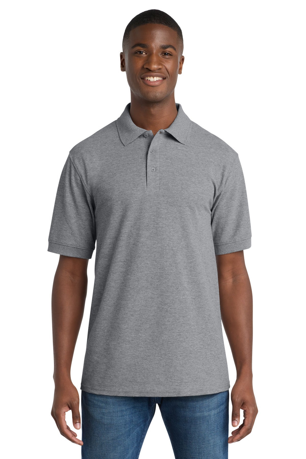 Port and Co Core Blend Pique Polo. KP155 - Athletic Heather