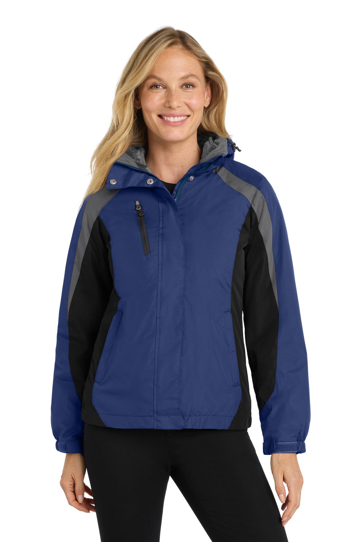 Port Authority Women's Colorblock 3-in-1 Jacket. L321 - Admiral Blue/Black/Magnet