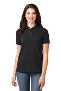 Port Authority Women's Heavyweight Cotton Pique Polo. L420 - Black