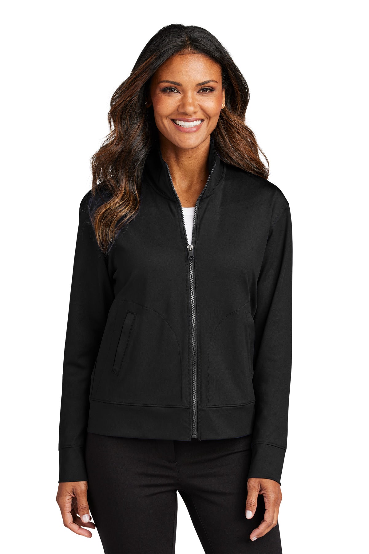 Port Authority Women's C-FREE Double Knit Full-Zip LK881 - Deep Black