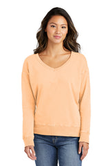 Port & Company  Women's Beach Wash  Garment-Dyed V-Neck Sweatshirt LPC098V